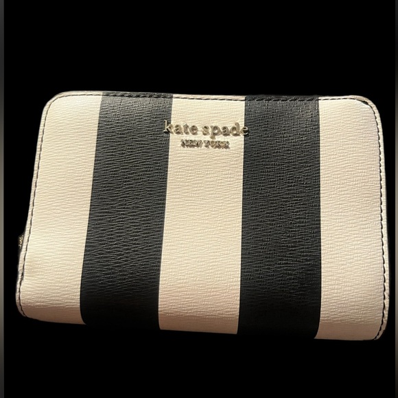 Kate Spade Black and White Striped Wallet - Picture 1 of 6